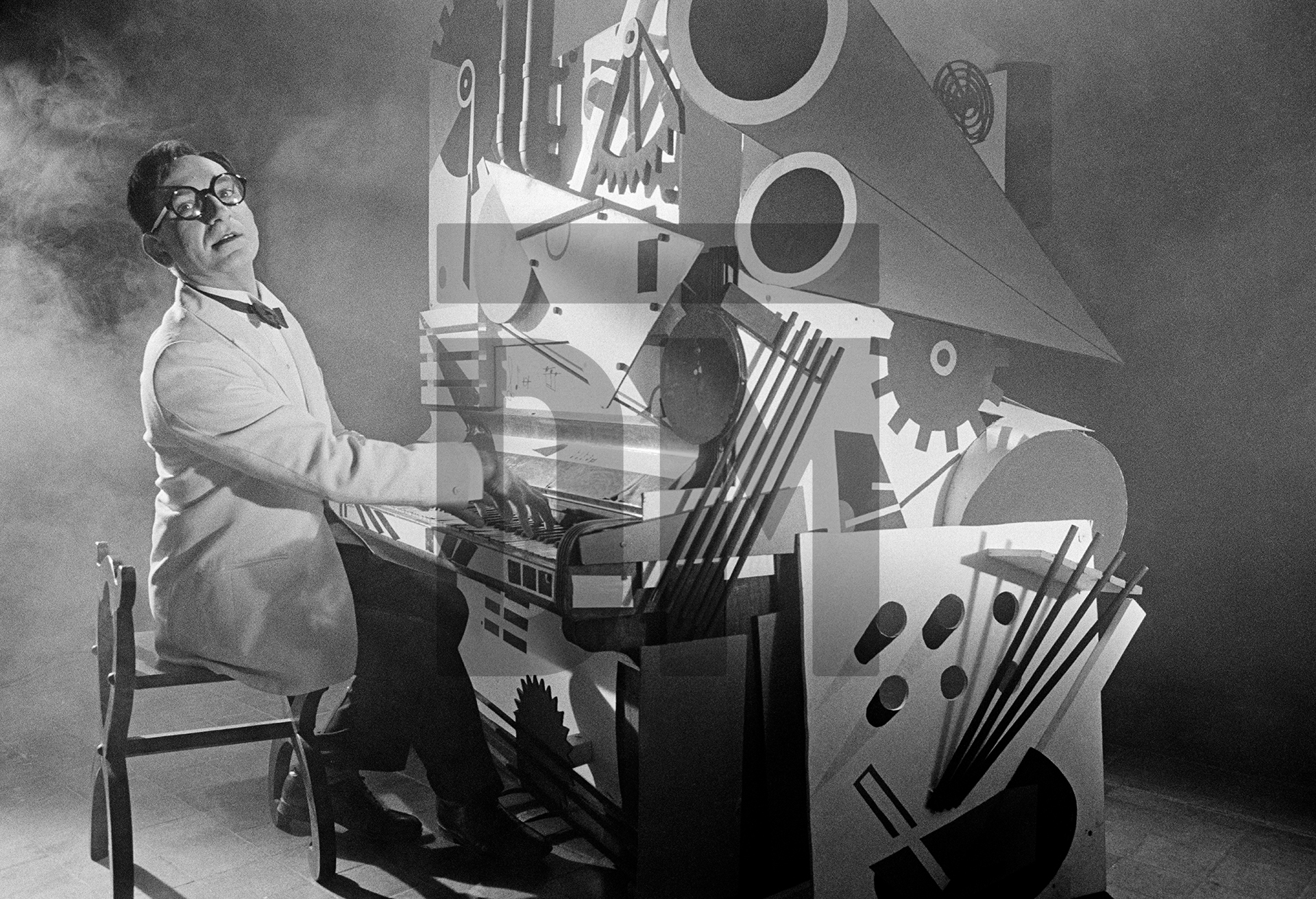 Ben Kingsley [Dmitri Shostakovich] at the constructivist piano. 1987 by Daniel Meadows