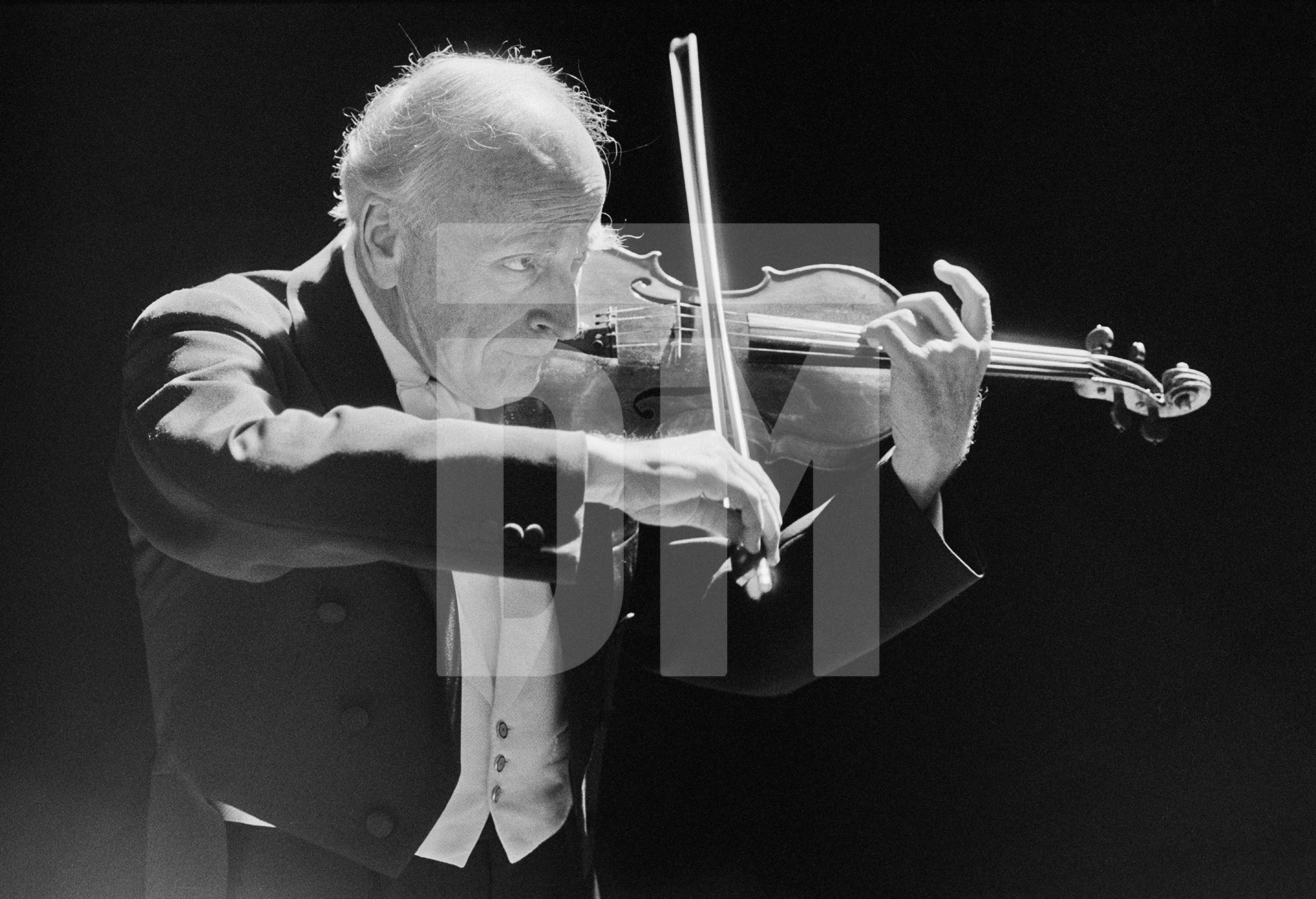 Yehudi Menuhin in ‘Menuhin - A Family Portrait’, London. February 1989 by Daniel Meadows