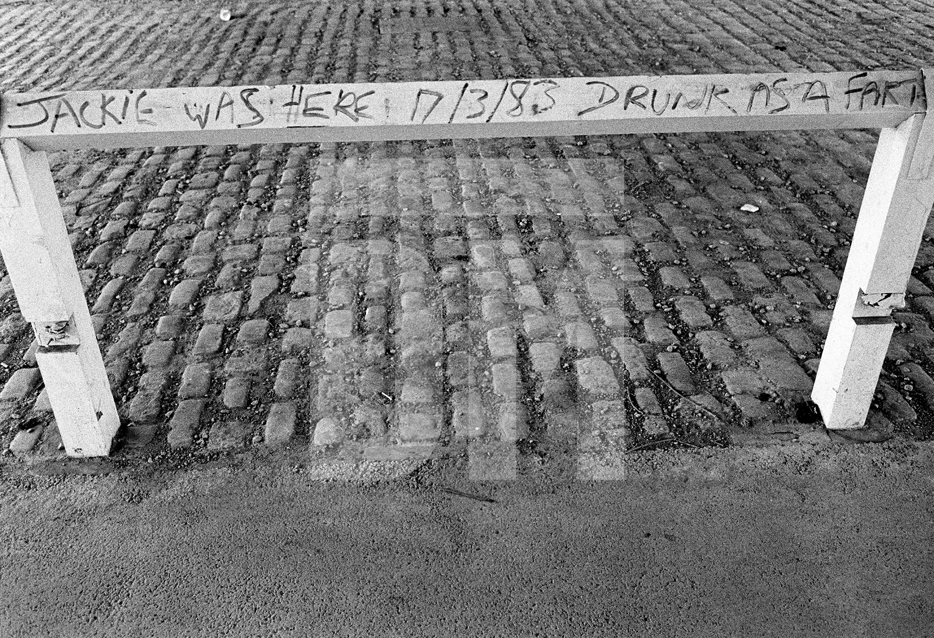 ‘Jackie was here: 17/3/83 drunk as a fart’, Hull. May 1983 by Daniel Meadows