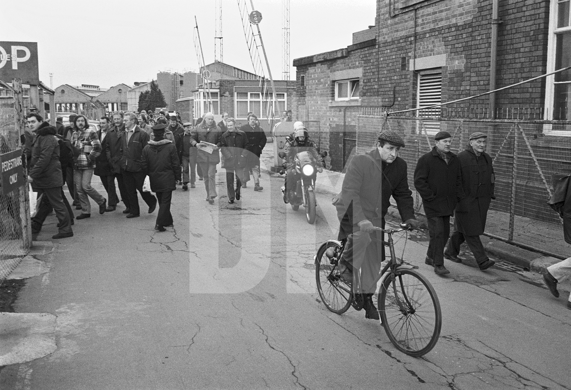 Shildon Wagon Works, workers going home, Co. Durham. February 1983 by Daniel Meadows