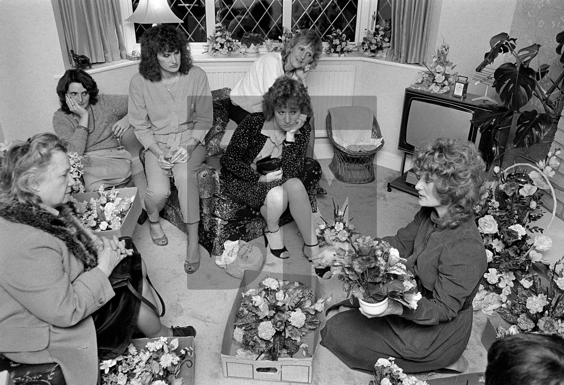 Silk flower evening, Hayes, Kent. March 1985 by Daniel Meadows