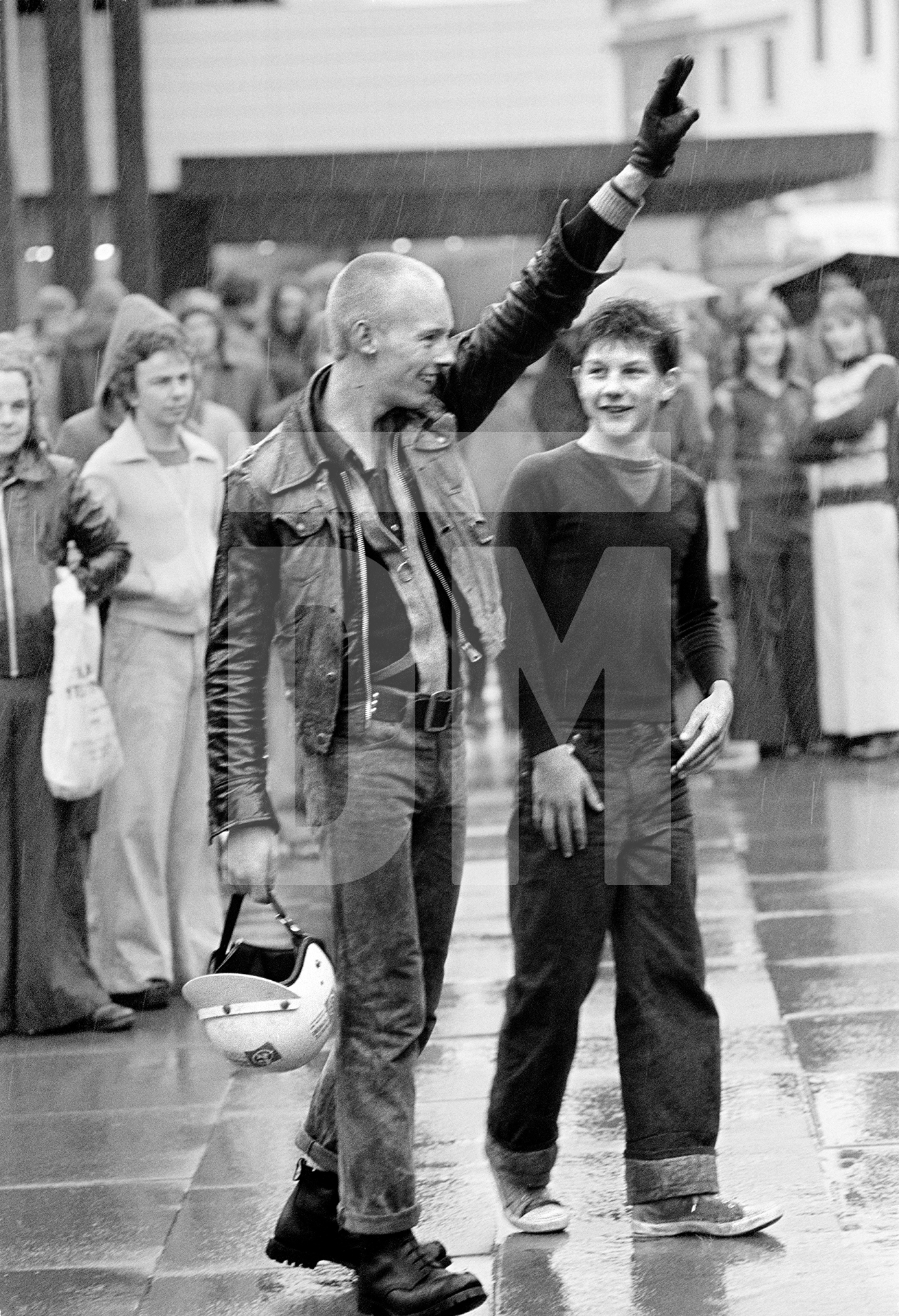 National Front activists attend an anti National Front demonstration, Blackburn, Lancashire. September 1976 by Daniel Meadows