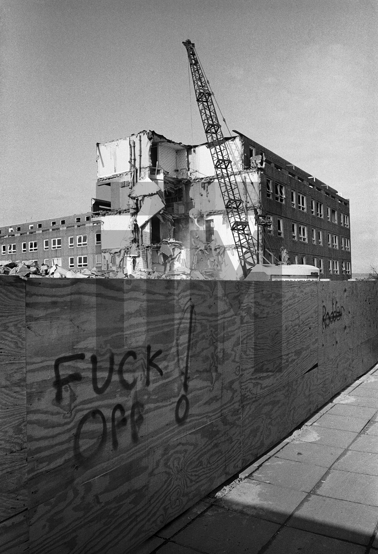 Demolition of Bessemer Park, Spennymoor, Co. Durham. February 1983 by Daniel Meadows