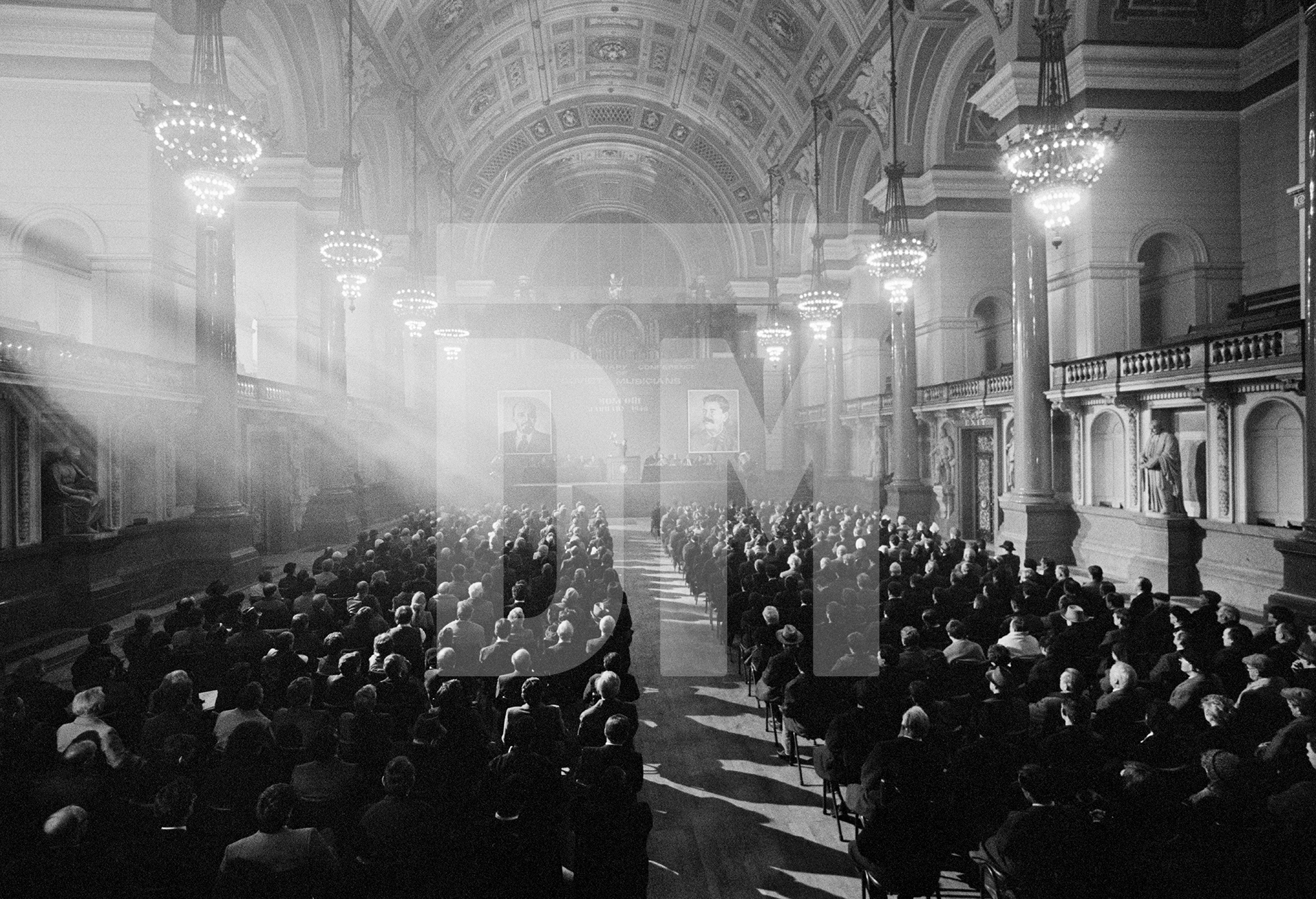 Shostakovich is denounced from the podium in Moscow, January 1948. Location: St. George’s Hall, Liverpool.  February 1987 by Daniel Meadows