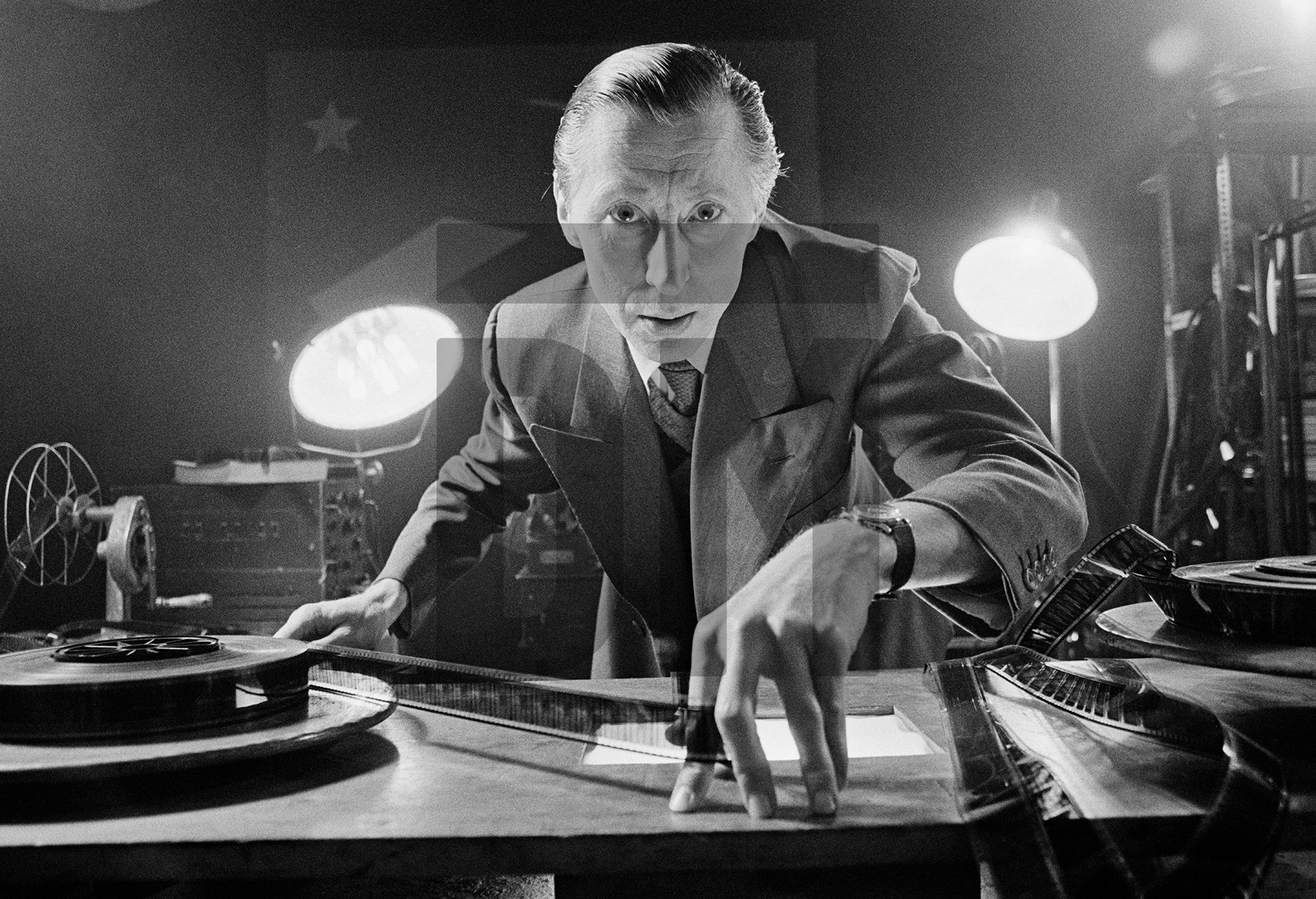 Murray Melvin [film editor at the Stahfilm Studios].  Location: Eckersley Mill No.2, Swan Meadow, Wigan. February 1987 by Daniel Meadows